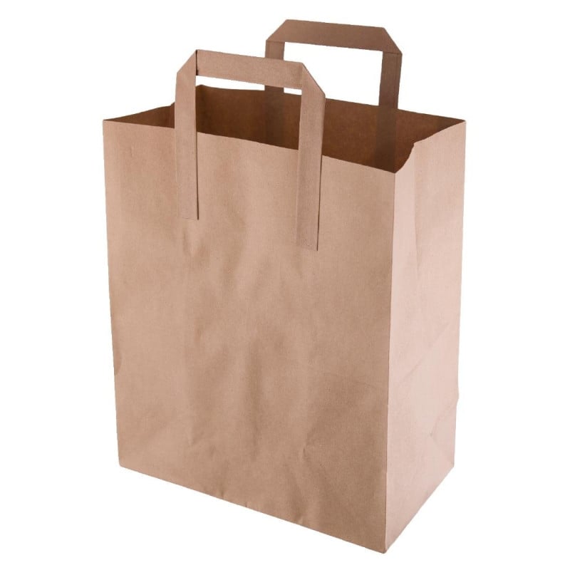 Sac En Papier Recyclable Marron 255 X 215 Mm - Lot De 250 - Fiesta Green - Fourniresto