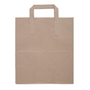 Large Brown Recyclable Paper Bag 305 x 254 mm - Pack of 250 - Fiesta Green - Fourniresto