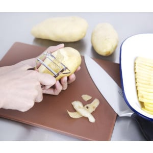 Serrated Stainless Steel Peeler - Vogue - Fourniresto