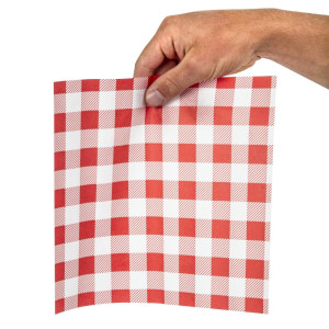 Greaseproof Paper Vichy Red 250 x 250 mm - Pack of 200 - FourniResto - Fourniresto