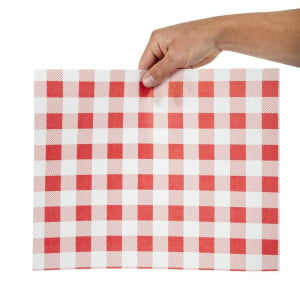 Greaseproof Paper Vichy Red 310 x 380 mm - Pack of 200 - FourniResto - Fourniresto