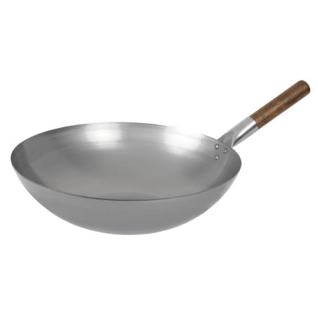 Wok s polkruhovým dnom z ocele Londonwok Ø 38 cm - FourniResto - Fourniresto