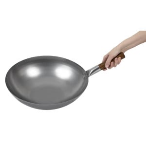 Wok s polkruhovým dnom z ocele Londonwok Ø 38 cm - FourniResto - Fourniresto