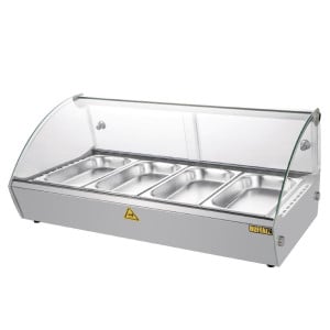 Slim 220L Heated Self-Service Display Case - Buffalo - Fourniresto