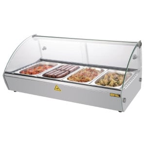 Slim 220L Heated Self-Service Display Case - Buffalo - Fourniresto