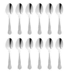 Dessert Spoon Kings In Stainless Steel - Set of 12 - Olympia - Fourniresto