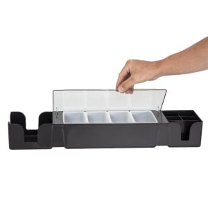 Black Plastic Compartment Box - FourniResto - Fourniresto