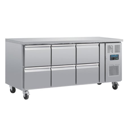 Refrigerated Table GN 1/1 Ventilated 6 Drawers Series U 465L - Polar - Fourniresto