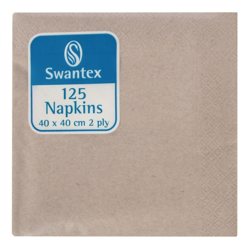 Serviettes Déjeuner Kraft Compostables 2 plis 40x40 - Lot de 2000 - FourniResto - Fourniresto