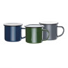 Mugs en Acier Émaillé Vert et Noir 350ml - Lot de 6 - Olympia - Fourniresto