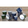 Green and Black Enamel Steel Mugs 350ml - Set of 6 - Olympia - Fourniresto