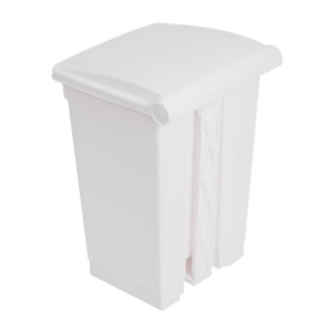 White 45L Pedal Kitchen Bin - Jantex - Fourniresto