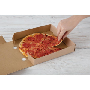 Kartónové pizzové krabice Kraft 23 cm - Balenie 100 kusov - Fiesta Green - Fourniresto