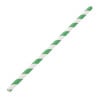 Pailles en Papier Compostables Rayées Vert et Blanc 210mm - Lot de 250 - Fiesta Green - Fourniresto