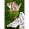 Set of Reusable Cutlery made of Rice Fibers with Jute Bag - FourniResto - Fourniresto