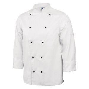 Unisex Chicago Long Sleeve White Chef Jacket Size L - Whites Chefs Clothing - Fourniresto