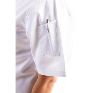 Unisex Chicago Short Sleeve White Chef Jacket Size L - Whites Chefs Clothing - Fourniresto