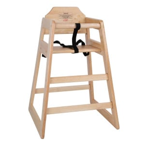 Chaise Haute En Bois Finition Naturelle - Bolero - Fourniresto
