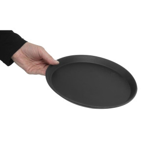 Plateau de Service Rond Fibre de Verre Antidérapant Camtread Noir Ø 280mm  - Cambro - Fourniresto