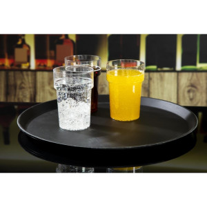 Plateau de Service Rond Fibre de Verre Antidérapant Camtread Noir Ø 405mm  - Cambro - Fourniresto