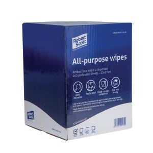 Blue Antibacterial All Purpose Cloths - 200 Cloths - Jantex