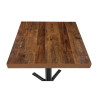 Square Table Top with Aged Wood Effect - L 700mm - Bolero