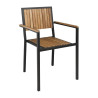 Steel and Acacia Chairs - Set of 4 - Bolero - Fourniresto