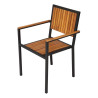 Steel and Acacia Chairs - Set of 4 - Bolero - Fourniresto