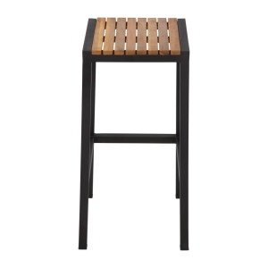 Steel and Acacia Bar Stools - Set of 2 - Bolero - Fourniresto