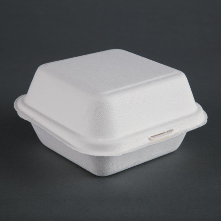 Compostable Hamburger Boxes - L 153mm - Pack of 500 - Fiesta Green