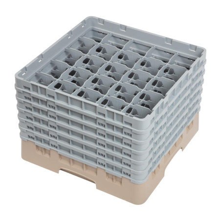 Polička na poháre 25 oddelení Camrack Beige - Š 500 x D 500mm - Cambro