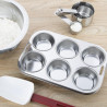 Set of 6 Deep Muffin Moulds in Stainless Steel - Vogue