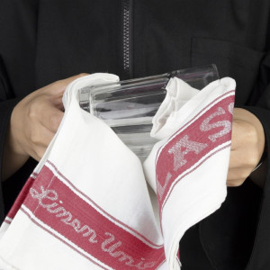 Utierky na poháre z ľanovej tkaniny - Červené - L 762 x 508 mm - Vogue