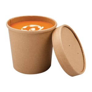 Kraft Microwaveable Recyclable Soup Bowls 350ml - Pack of 500 - Colpac
