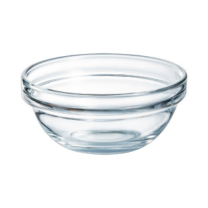 Stackable tempered glass salad bowls - Ø100mm - Set of 6 - Arcoroc - Fourniresto