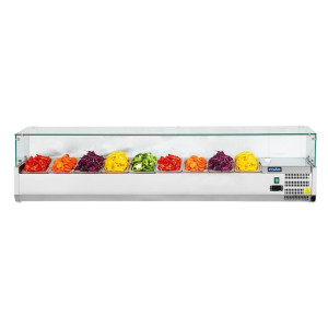 Refrigerated Display Case with Ingredients - 9 GN 1/3 Pans - Polar - Fourniresto