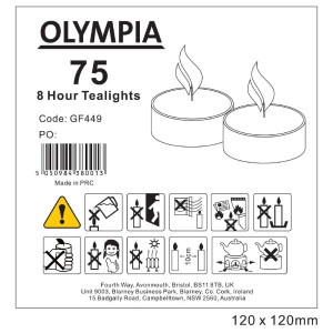 Čajové sviečky 4 hodiny Ø 40 mm - Sada 100 - Olympia
