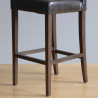 High Bar Stool with Faux Leather Backrest - Black - Bolero - Fourniresto