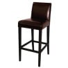 High bar stool with backrest in faux leather - Dark brown - Bolero - Fourniresto