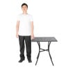 Square Perforated Steel Bistro Table - Black - 700mm - Bolero - Fourniresto