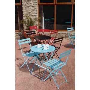 Chaises De Terrasse En Acier - Rouges - Lot De 2 - Bolero - Fourniresto