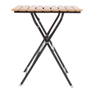 Table bistro carrée en imitation bois - 600mm - Bolero - Fourniresto