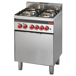 Fourneau 4 Feux Gaz Sur Four Électrique À Convection GN 2/3 600  - Gastro M