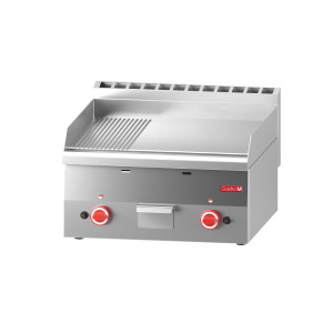 Gas griddle Half Smooth Half Grooved Plate - L 600 x W 600mm - Gastro M