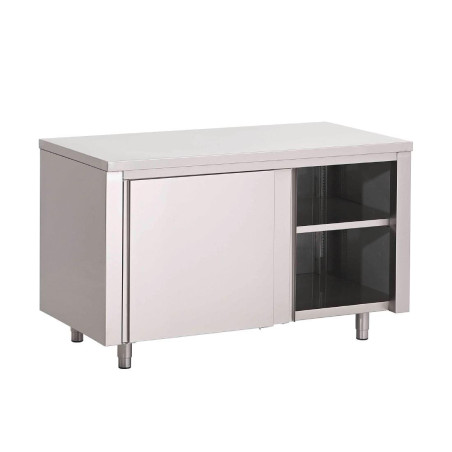 Stainless Steel Cabinet with Sliding Doors - W 1200 x D 700 mm - Gastro M