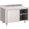 Meuble en Inox Avec Portes Coulissantes Et Dosseret - L 2000 x P 700 mm - Gastro M