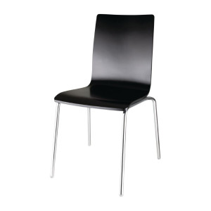 Chaise dossier carré noire - Lot de 4 - Bolero - Fourniresto