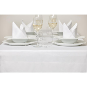 Nappe blanche bande de satin 1780 x 1780mm - Mitre Luxury - Fourniresto