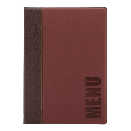 Contemporary A4 Dark Red Menu Cover - Securit - Fourniresto