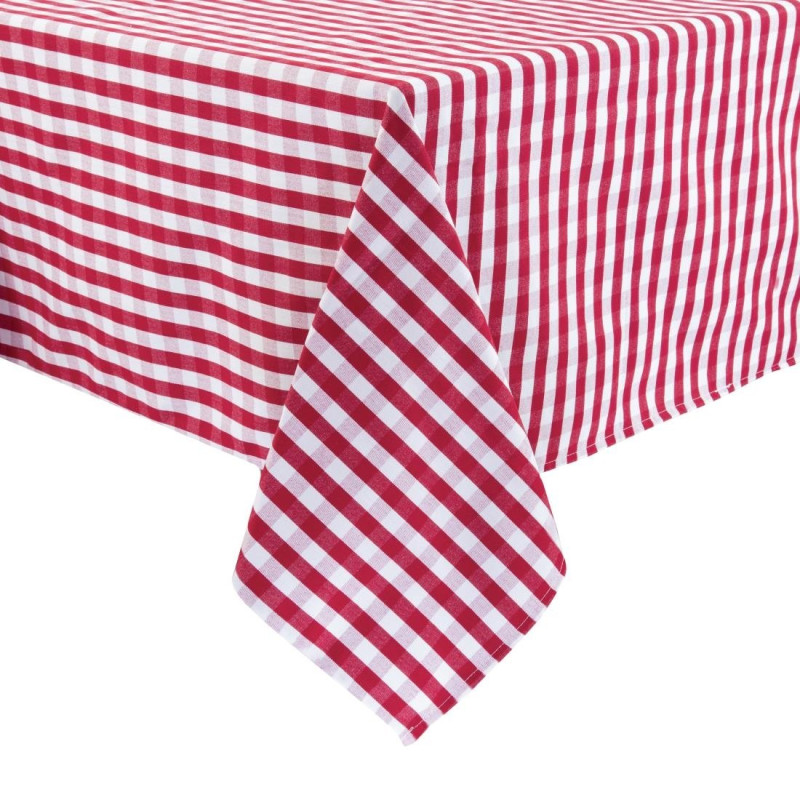 Štvorcový obrus s červenými kockami z polyesteru 1780 x 1780mm - Mitre Essentials - Fourniresto Štvorcový obrus s červenými kockami z polyesteru 1780 x 1780mm - Mitre Essentials - Fourniresto